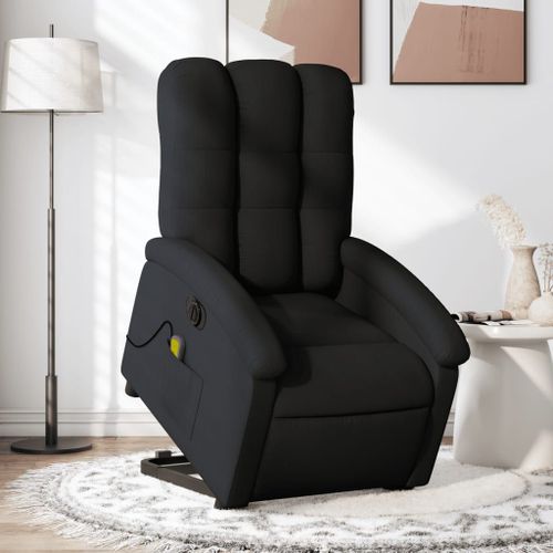 Vidaxl Fauteuil Inclinable De Massage Électrique Noir Tissu