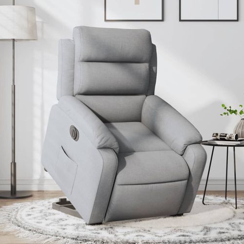 Vidaxl Fauteuil Inclinable Électrique Gris Clair Tissu