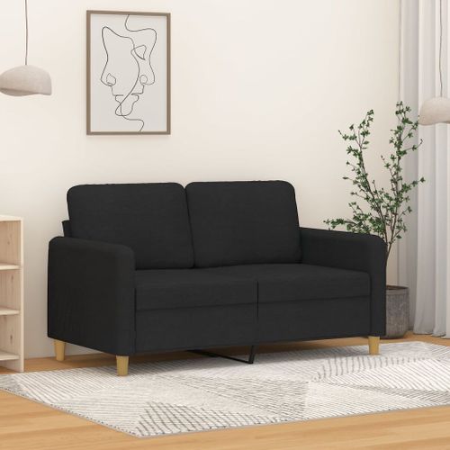 Vidaxl Canapé À 2 Places Noir 120 Cm Tissu