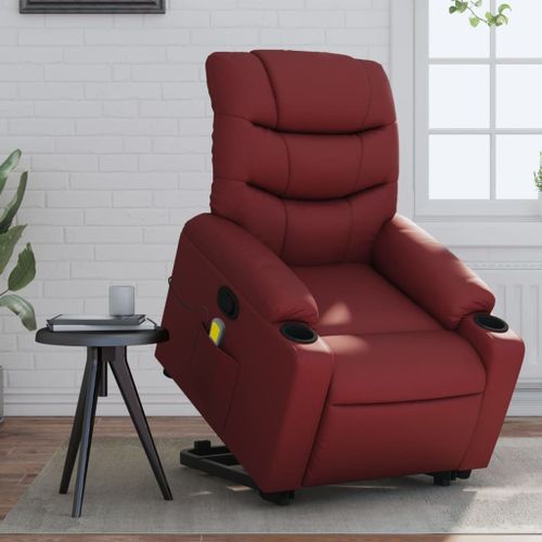 Vidaxl Fauteuil Inclinable De Massage Rouge Bordeaux Similicuir