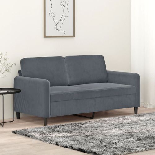 Vidaxl Canapé À 2 Places Gris Foncé 140 Cm Velours