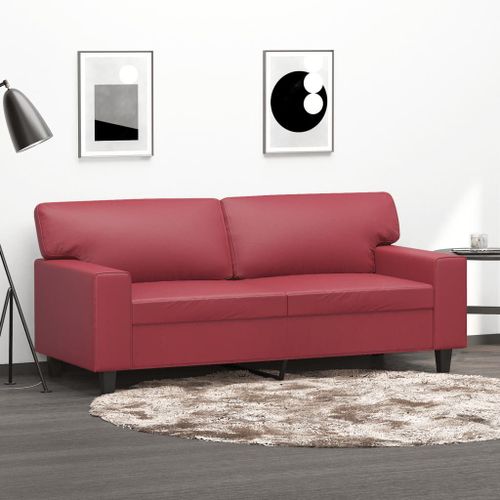 Vidaxl Canapé À 2 Places Rouge Bordeaux 140 Cm Similicuir