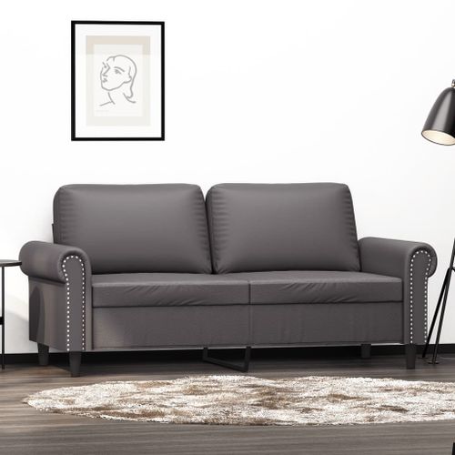 Vidaxl Canapé À 2 Places Gris 140 Cm Similicuir