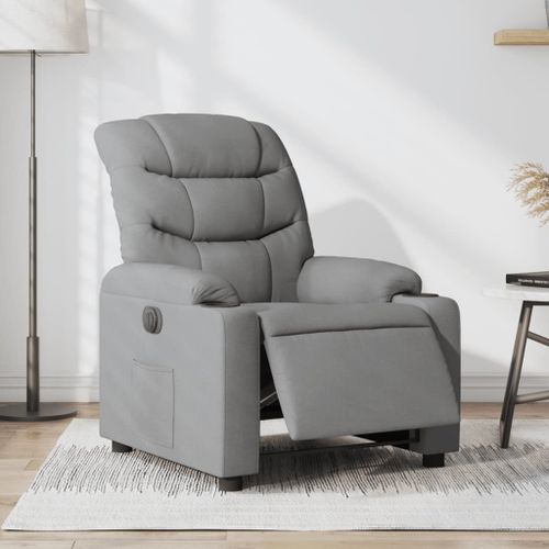 Vidaxl Fauteuil Inclinable Électrique Gris Clair Tissu
