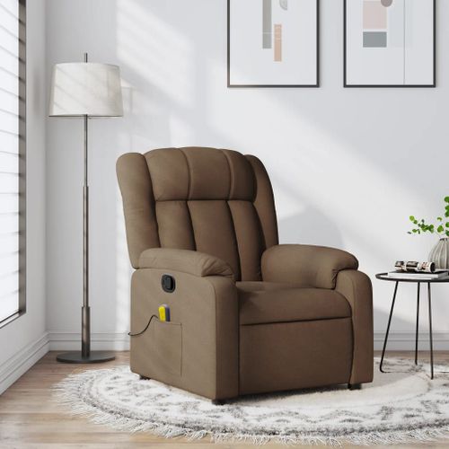 Vidaxl Fauteuil De Massage Inclinable Marron Tissu