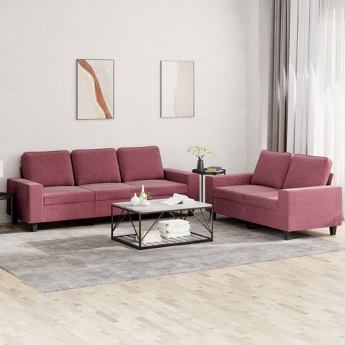 Vidaxl Ensemble De Canapés 2 Pcs Rouge Bordeaux Tissu
