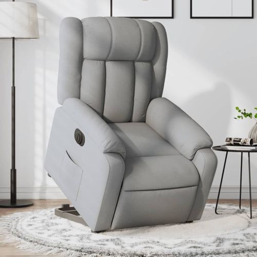 Vidaxl Fauteuil Inclinable Électrique Gris Clair Tissu