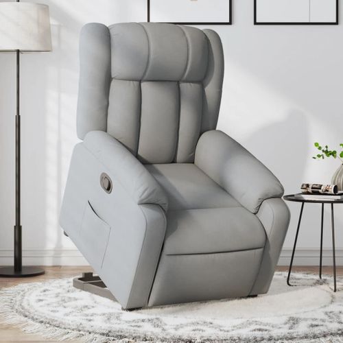 Vidaxl Fauteuil Inclinable Gris Clair Tissu