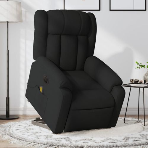 Vidaxl Fauteuil Inclinable De Massage Électrique Noir Tissu