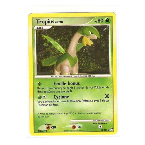 Tropius Niv 28 80pv 64/123 Diamant Et Perle Tresors Mystérieux