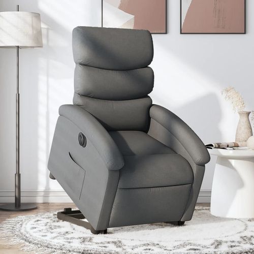 Vidaxl Fauteuil Inclinable Électrique Gris Foncé Tissu