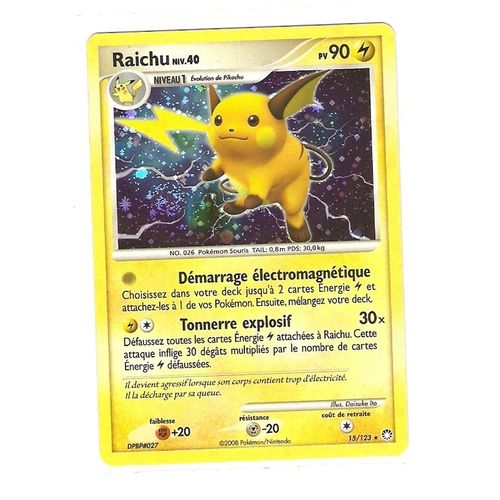 Raichu Niv 40 90pv Holo 15/123 Diamant Et Perle Tresors Mystérieux