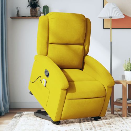 Vidaxl Fauteuil De Massage Inclinable Jaune Velours