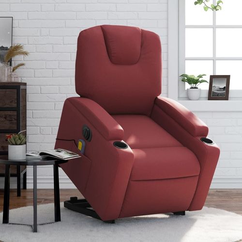 Vidaxl Fauteuil Inclinable De Massage Électrique Rouge Bordeaux