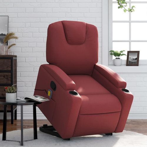 Vidaxl Fauteuil Inclinable De Massage Rouge Bordeaux Similicuir
