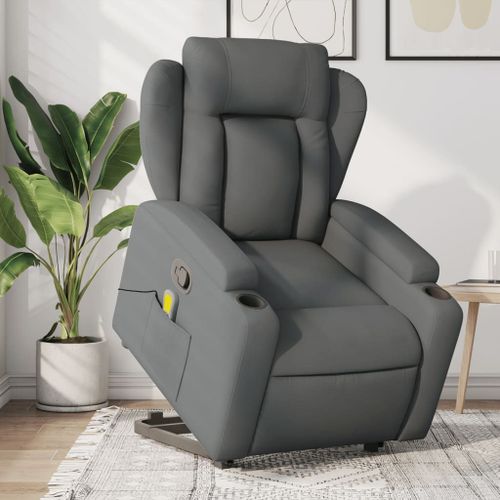 Vidaxl Fauteuil De Massage Inclinable Gris Foncé Tissu