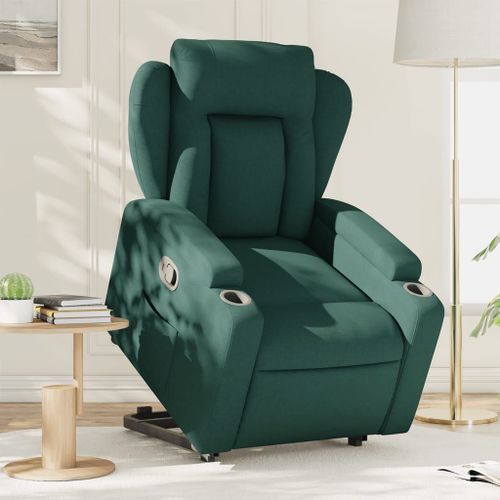 Vidaxl Fauteuil Inclinable Vert Foncé Tissu