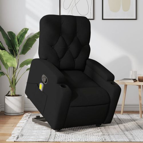 Vidaxl Fauteuil De Massage Inclinable Noir Tissu