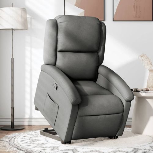 Vidaxl Fauteuil Inclinable Gris Foncé Tissu