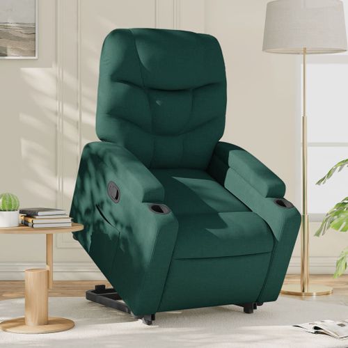 Vidaxl Fauteuil Inclinable Vert Foncé Tissu