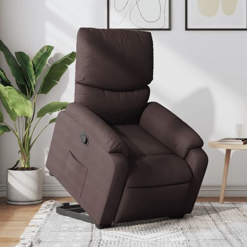 Vidaxl Fauteuil Inclinable Marron Foncé Tissu