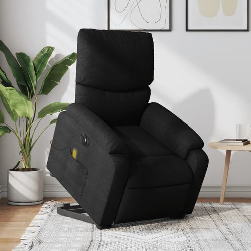 Vidaxl Fauteuil Inclinable De Massage Électrique Noir Tissu