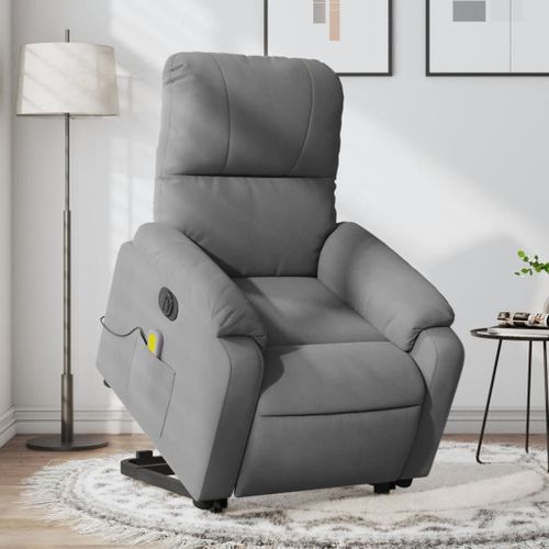 Vidaxl Fauteuil Inclinable De Massage Électrique Gris Foncé
