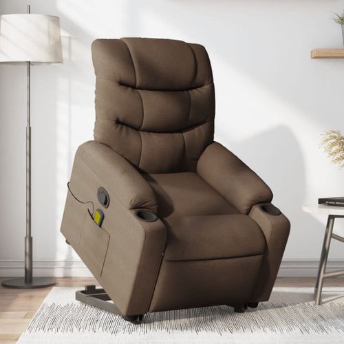 Vidaxl Fauteuil De Massage Inclinable Marron Tissu