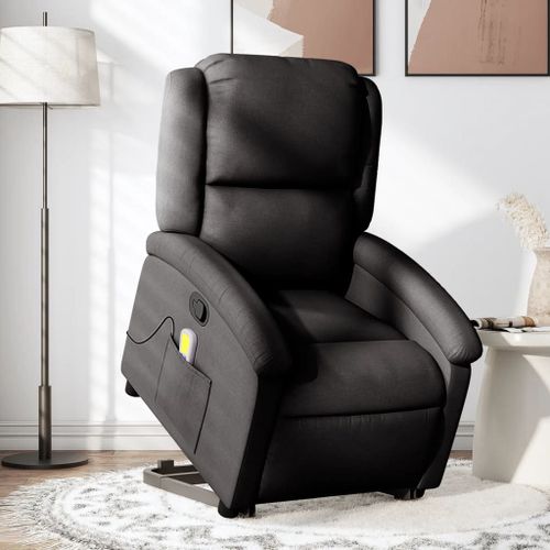 Vidaxl Fauteuil De Massage Inclinable Noir Tissu