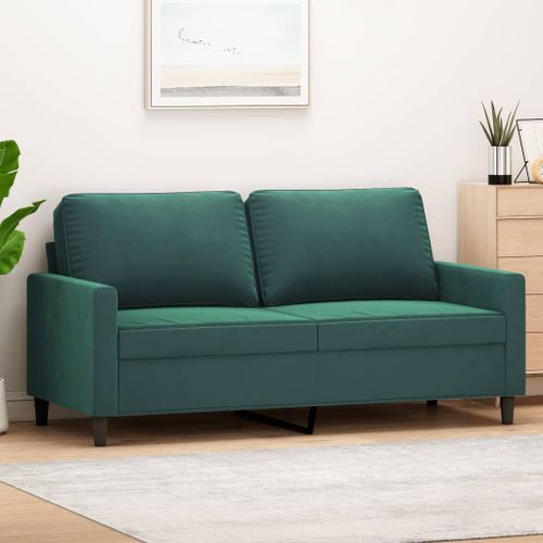 Vidaxl Canapé À 2 Places Vert Foncé 140 Cm Velours
