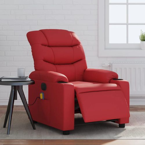 Vidaxl Fauteuil De Massage Inclinable Électrique Rouge Similicuir
