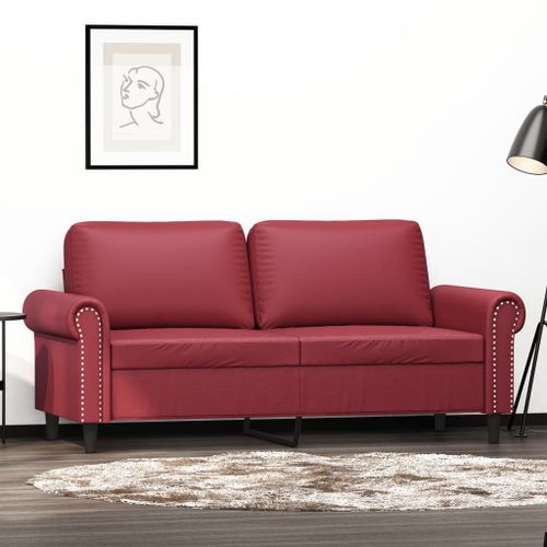 Vidaxl Canapé À 2 Places Rouge Bordeaux 140 Cm Similicuir