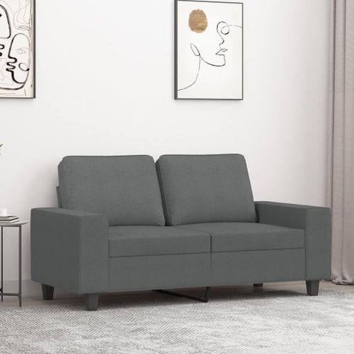 Vidaxl Canapé À 2 Places Gris Foncé 120 Cm Tissu