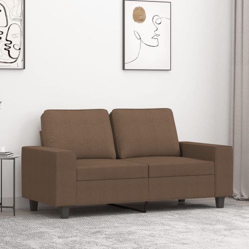 Vidaxl Canapé À 2 Places Marron 120 Cm Tissu