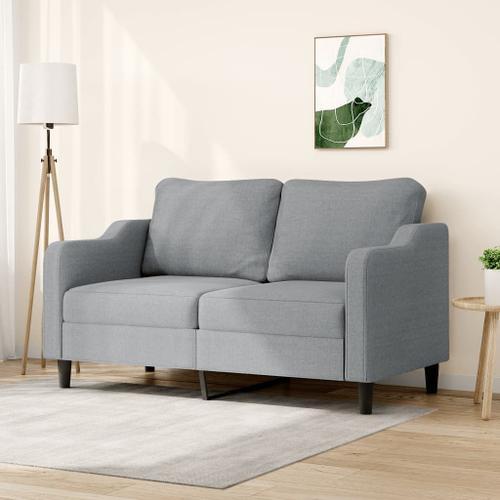 Vidaxl Canapé À 2 Places Gris Clair 140 Cm Tissu