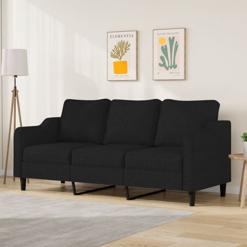 Vidaxl Canapé À 3 Places Noir 180 Cm Tissu