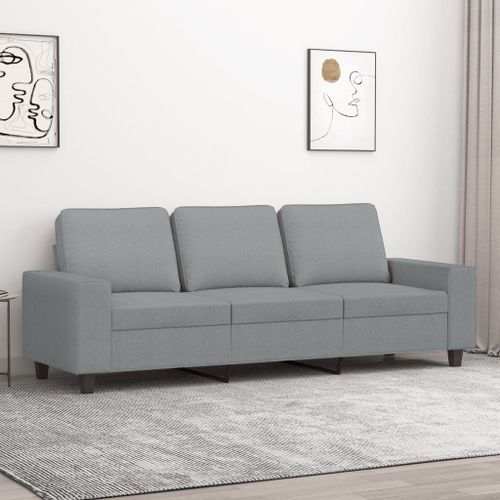 Vidaxl Canapé À 3 Places Gris Clair 180 Cm Tissu