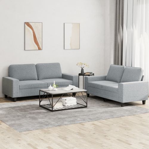 Vidaxl Ensemble De Canapés 2 Pcs Gris Clair Tissu