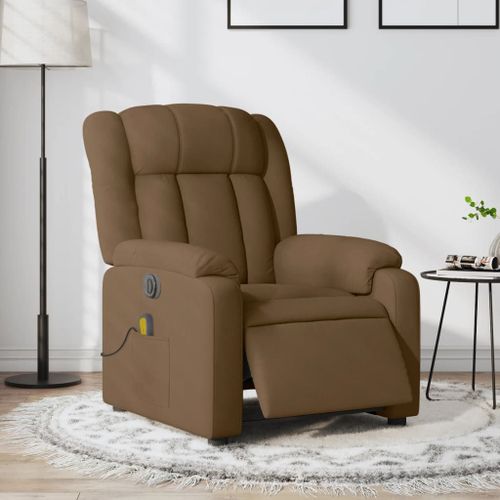 Vidaxl Fauteuil Inclinable De Massage Électrique Marron Tissu