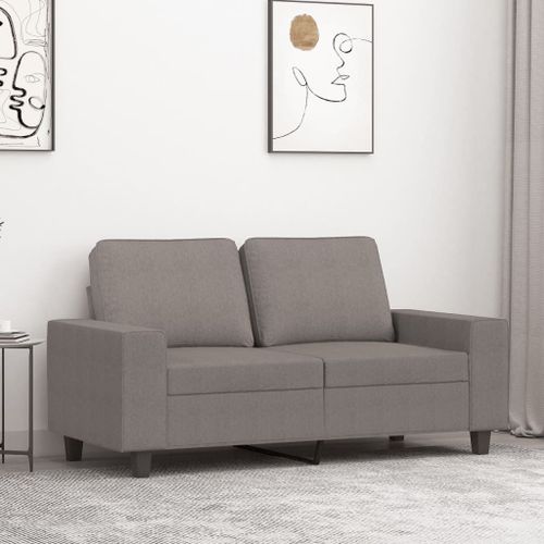 Vidaxl Canapé À 2 Places Taupe 120 Cm Tissu