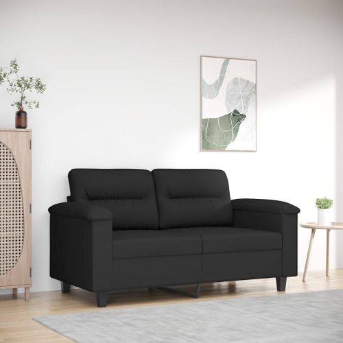 Vidaxl Canapé À 2 Places Noir 120 Cm Tissu Microfibre