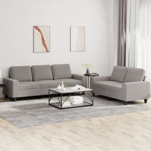 Vidaxl Ensemble De Canapés 2 Pcs Taupe Tissu