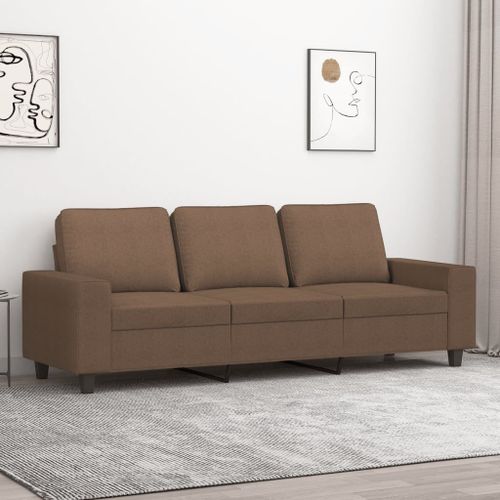 Vidaxl Canapé À 3 Places Marron 180 Cm Tissu