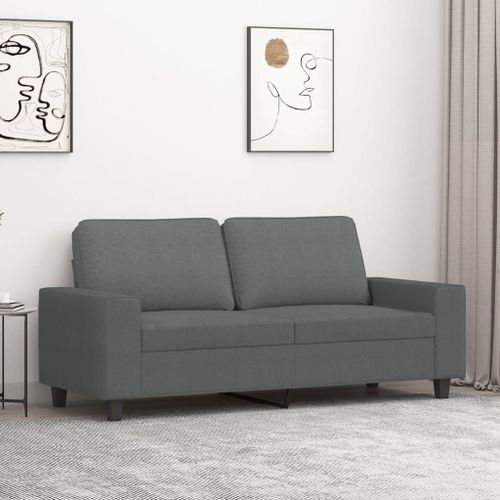 Vidaxl Canapé À 2 Places Gris Foncé 140 Cm Tissu