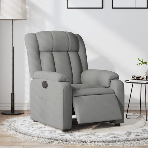 Vidaxl Fauteuil Inclinable Électrique Gris Clair Tissu