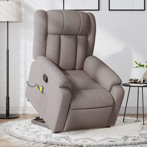 Vidaxl Fauteuil Inclinable De Massage Taupe Tissu