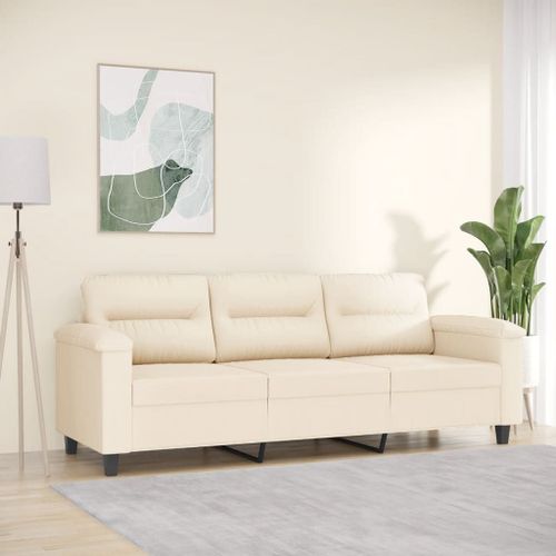 Vidaxl Canapé À 3 Places Beige 180 Cm Tissu Microfibre