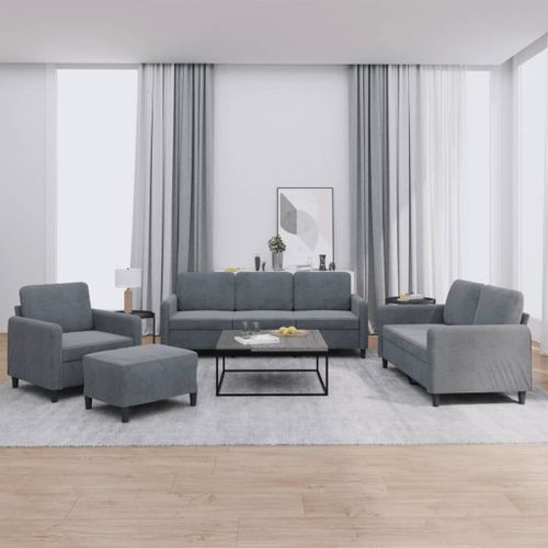 Vidaxl Ensemble De Canapés 4 Pcs Gris Foncé Velours