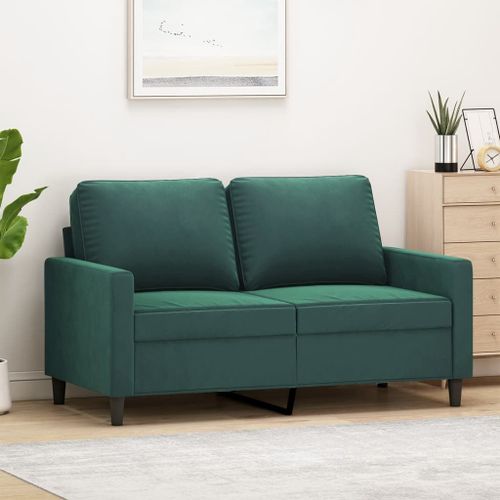 Vidaxl Canapé À 2 Places Vert Foncé 120 Cm Velours