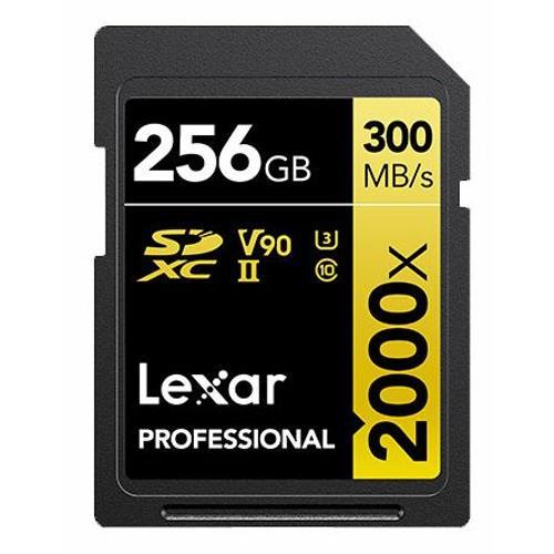 Carte mémoire LEXAR PRO SD UHS-II 2000X 256GB CLASS 10 U3 (lecture 300MB/S, écriture 260MB/S)